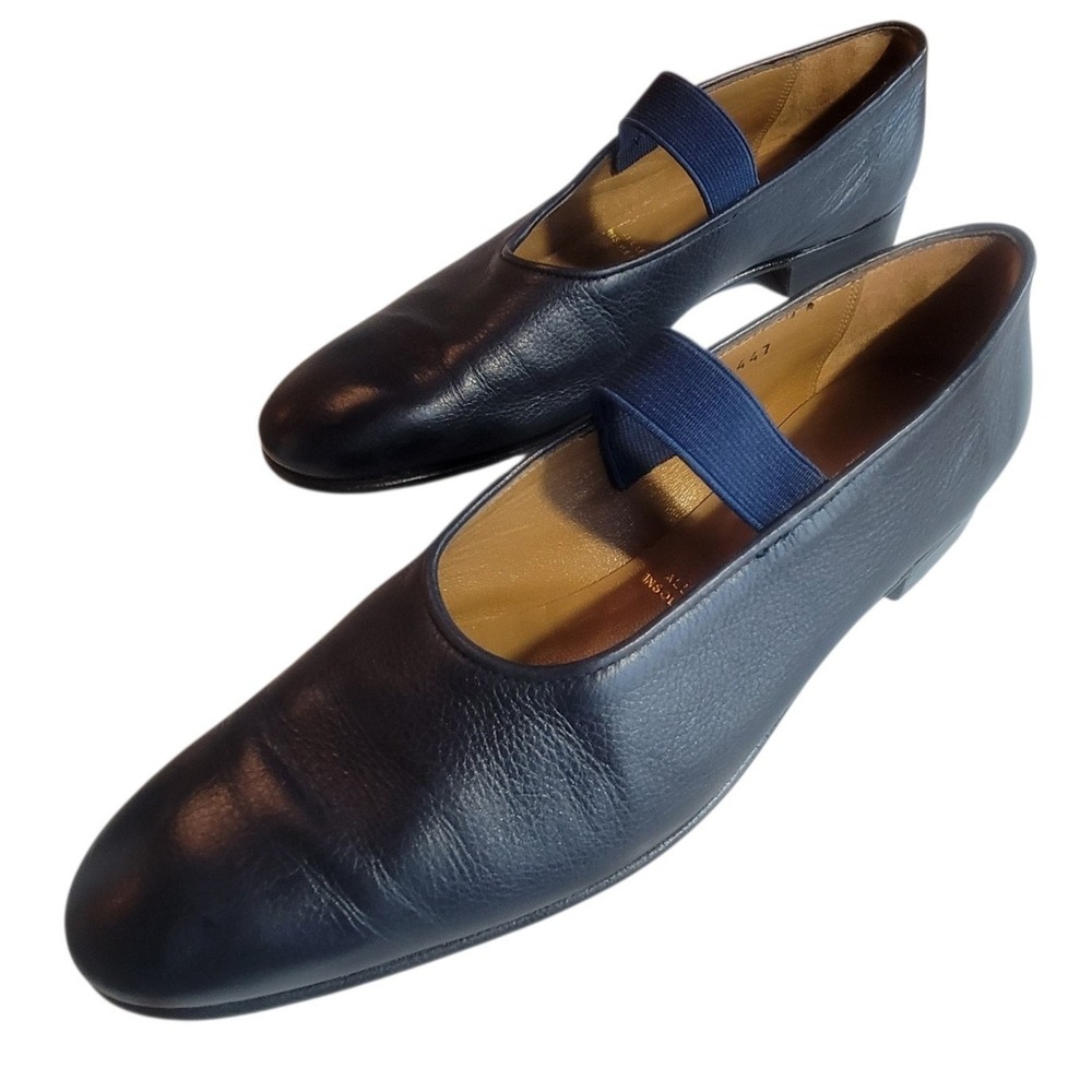 Gravati Arthur Beren Mary Jane Navy Leather Flats W Vintage Italy US10N Italy 8N